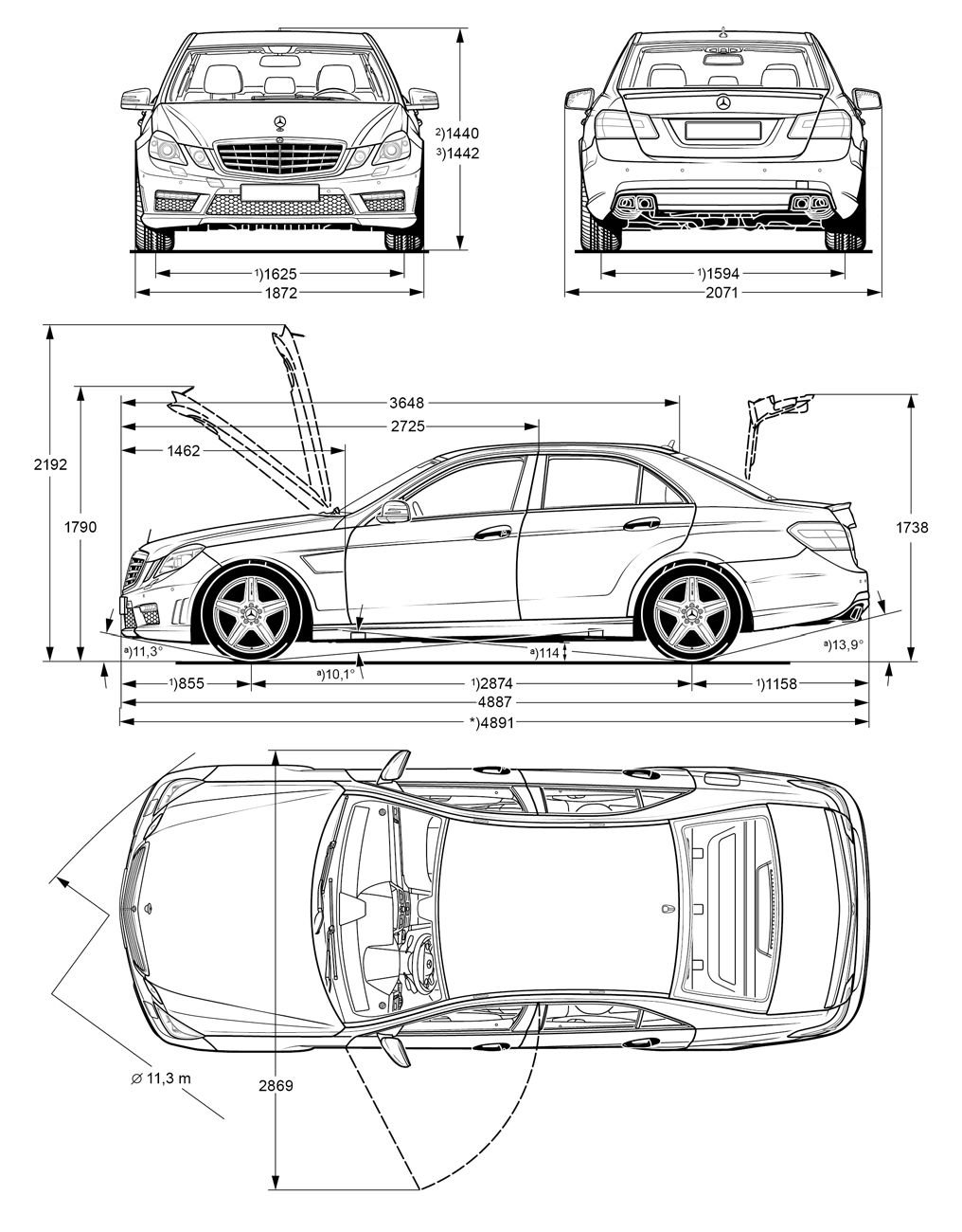 Чертеж Mercedes-Benz w212