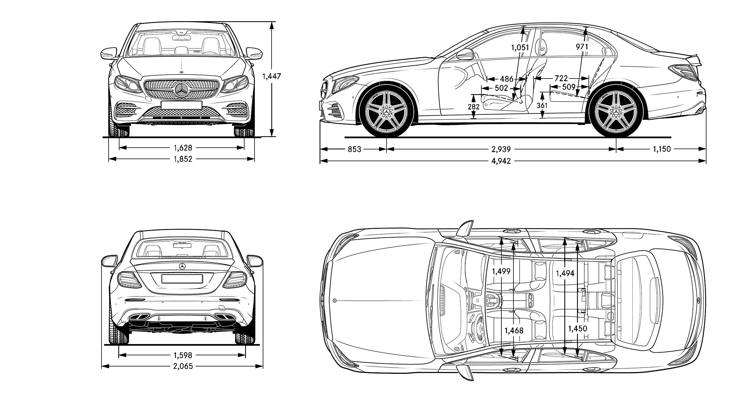 Чертеж Mercedes-Benz w213