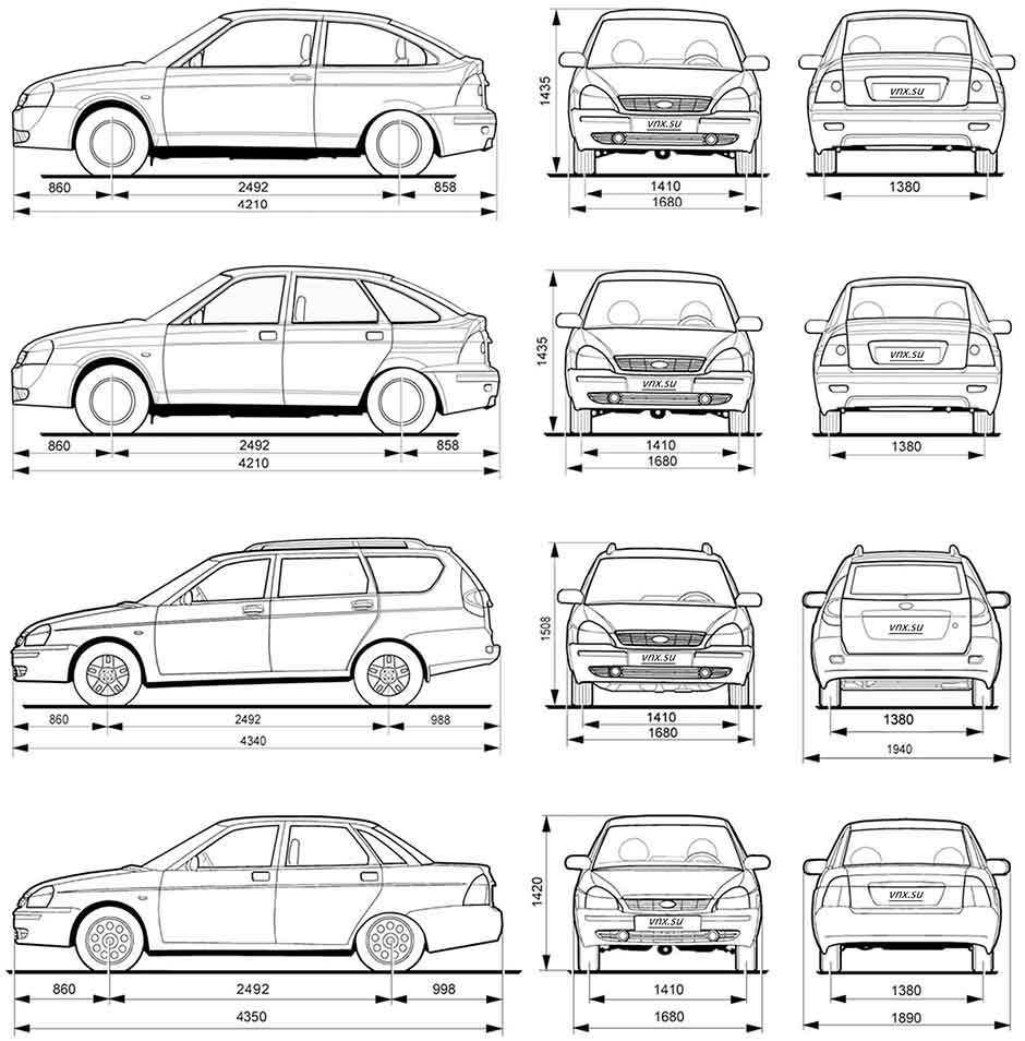 Чертеже Lada Priora