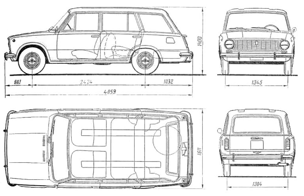 Чертеж ВАЗ-2102