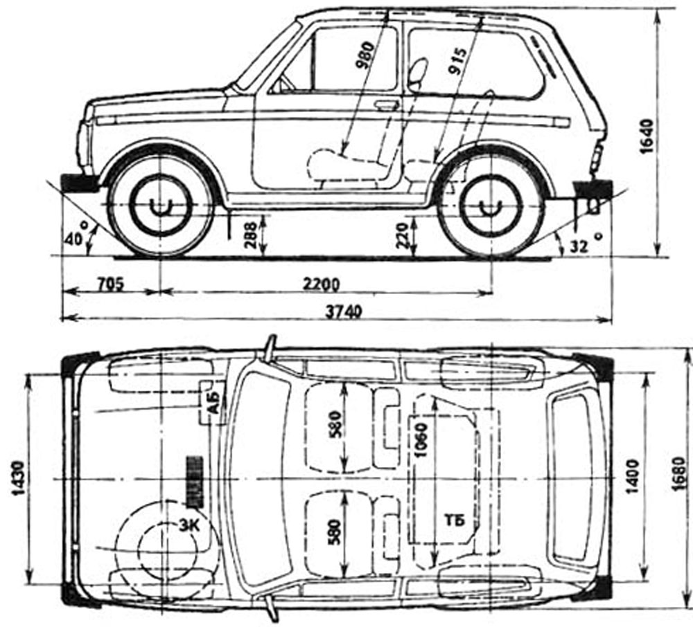 Чертеж ВАЗ-2121
