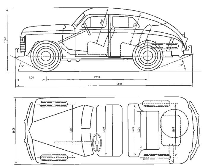 Чертеж ГАЗ-М-20