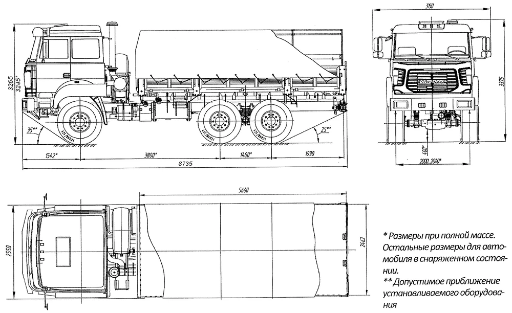 Чертеж Урал-М 4320-3171-82 6x6