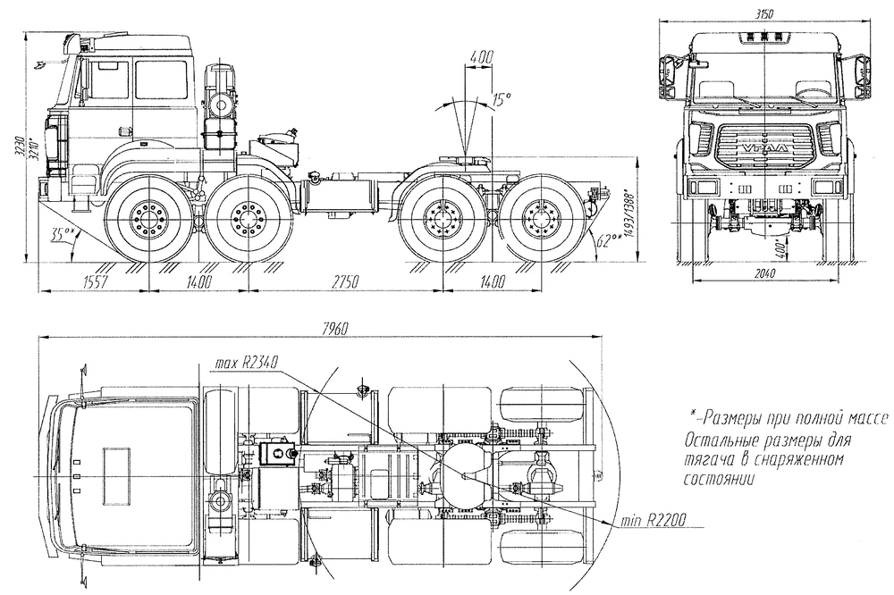Чертеж Урал-М 542362-0111-70 8x8
