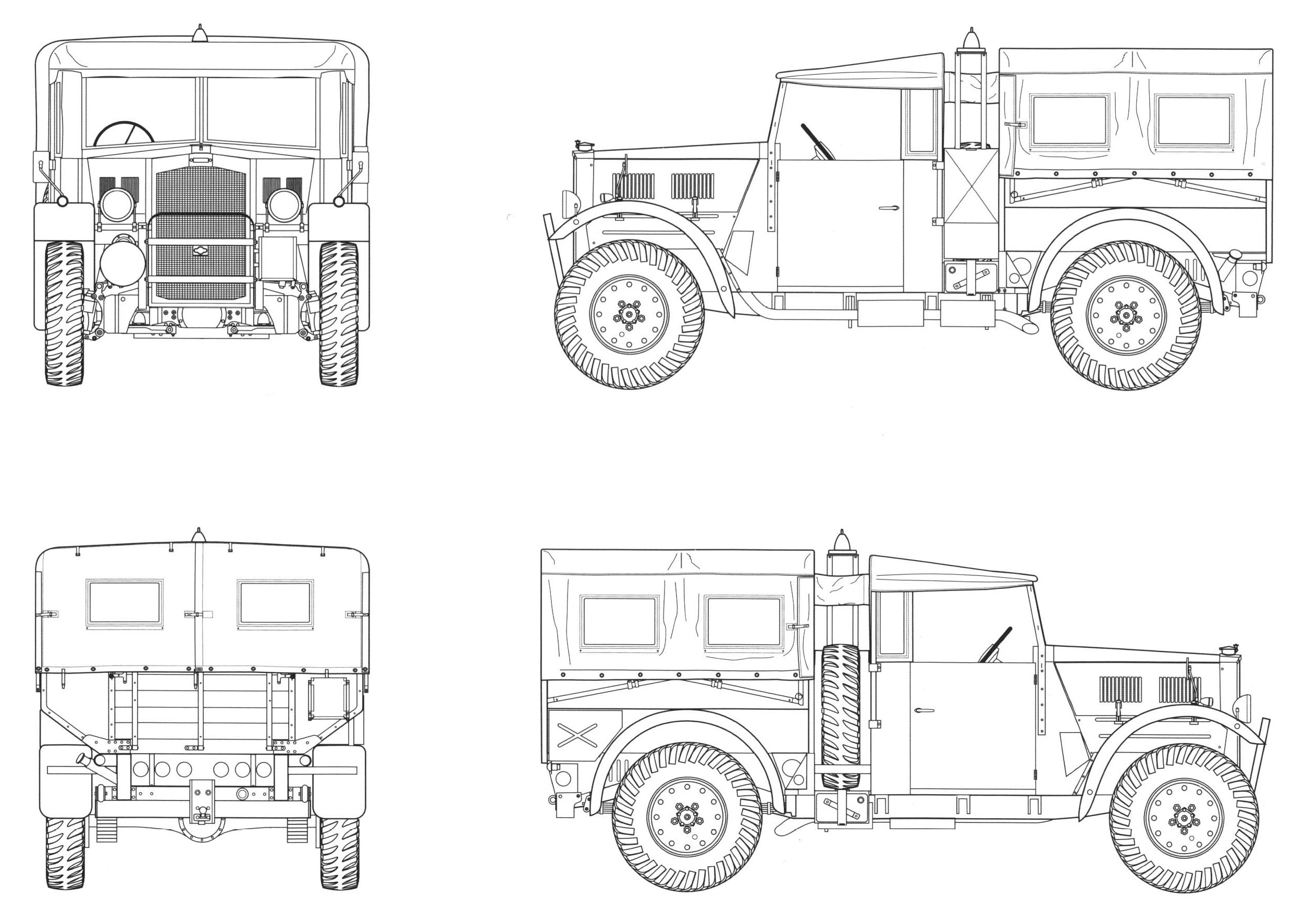 Чертеж Humber F.W.D. 8cwt PU Wirelles Truck