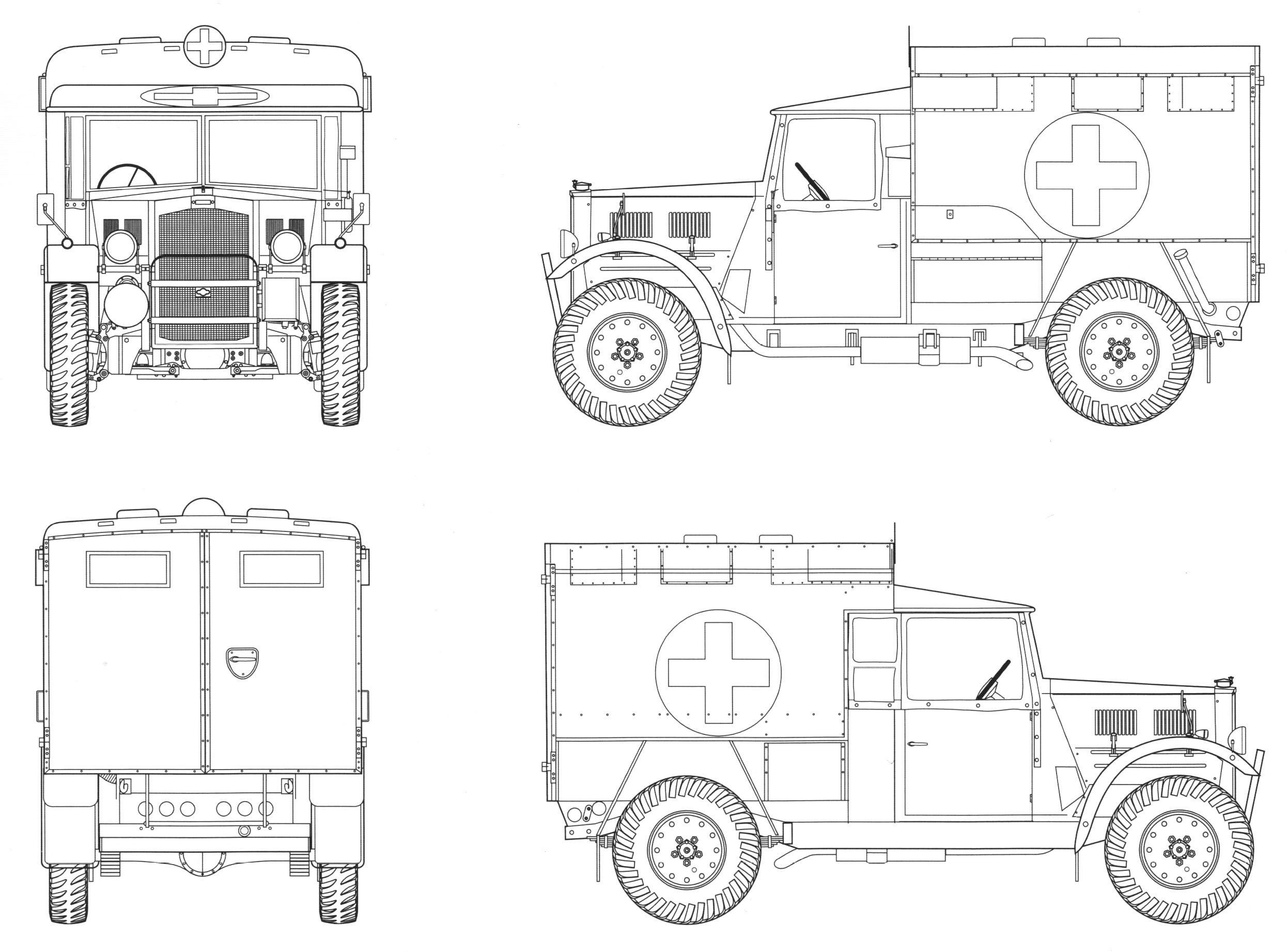 Чертеж Humber F.W.D. Ambulance