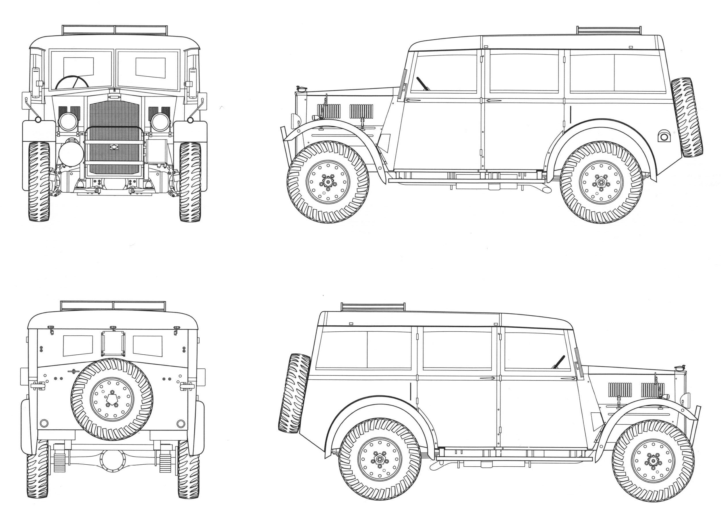 Чертеж Humber F.W.D. Heavy Utility Car