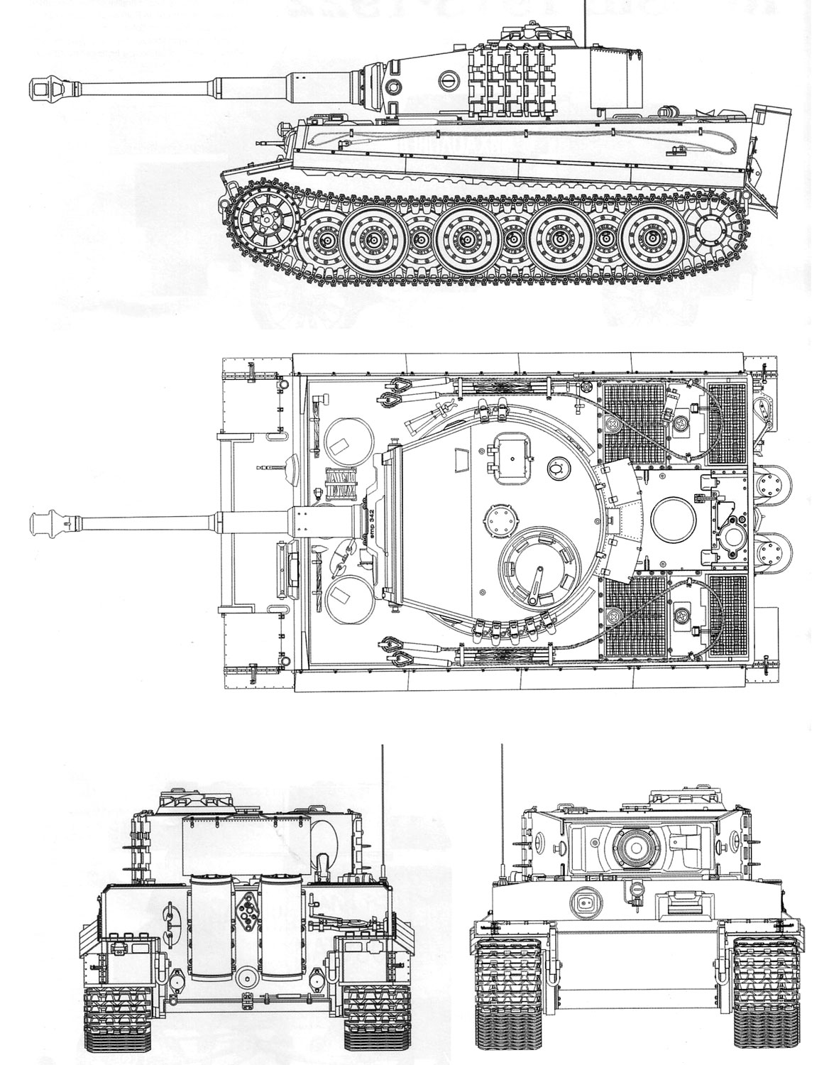 Чертеж PzKpfw VI Ausf E  Sd.Kfz 181