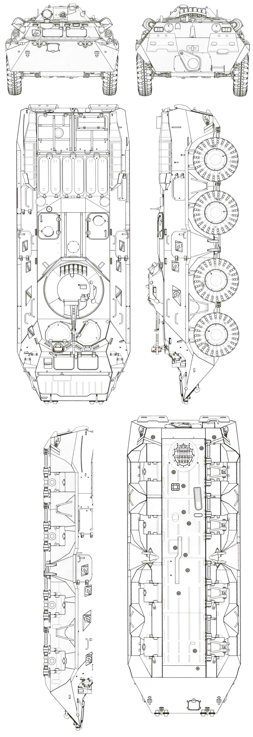 Чертеж БТР-80