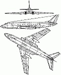 Чертеж самолета Ту-124