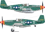Силуэт North American P-51B-15-NA MUSTANG