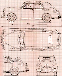 Чертеж ГАЗ-М-20 кабриолет