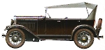 Силуэт Ford Model A Deluxe Tudor (1927 г)