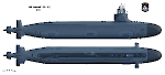 Силуэт подводной лодки Seawolf