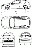 Чертеж Alfa Romeo 147 3 двери