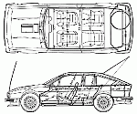 Чертеж Alfa Romeo Alfetta GTV Coupe