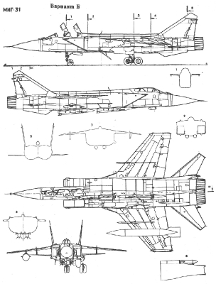 Чертеж МиГ-31