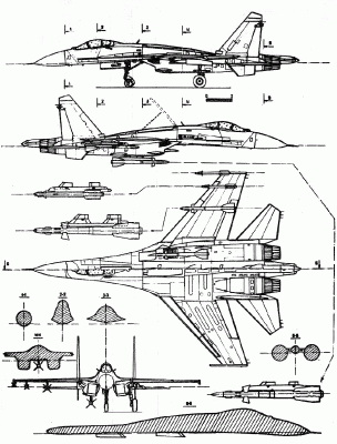 Чертеж Су-27