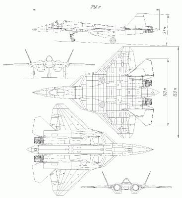 Чертеж истребителя Т-50
