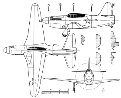 Чертеж истребителя-перехватчика Су-5
