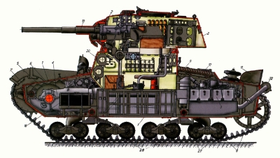 Компоновочная схема танка Т-26-1