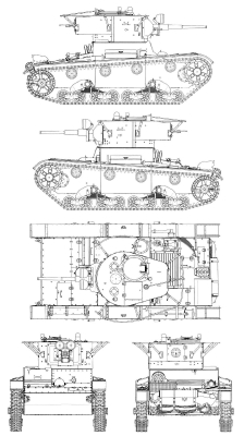 Чертеж Т-26 с 45 мм пушкой К20 1936-1937 г.г.