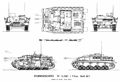 Чертеж Sturmgeschütz IV (L/48)