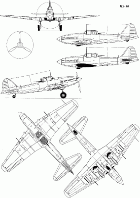 Чертеж Ил-10