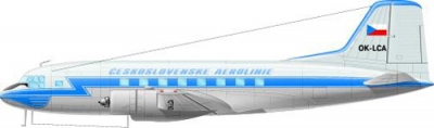 Силуэт самолета Ил-14