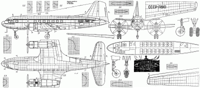 Чертеж Ил-14