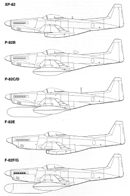 Модификации North American P-82