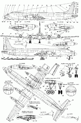 Чертеж Ил-18В