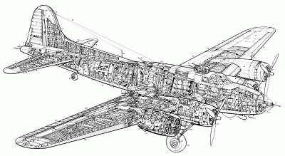 Компоновочная схема Boeing B-17F
