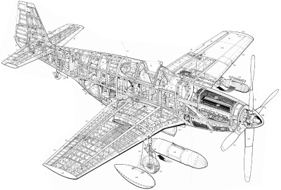 Компоновка North American P-51B