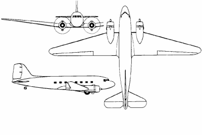 Чертеж Douglas DC-3