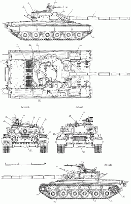 Чертеж танка Т-80Б