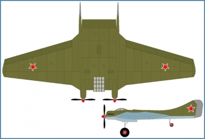 Силуэт самолета Сталь-5