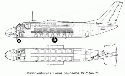 Чертеж самолета Бе-30