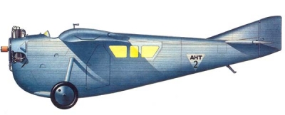 Силуэт первого самолета АНТ-2