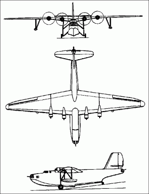 Чертеж  самолета МТБ-2 (АНТ-44)