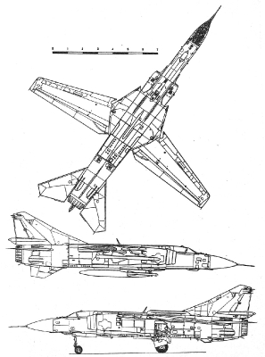 Чертеж МиГ-23