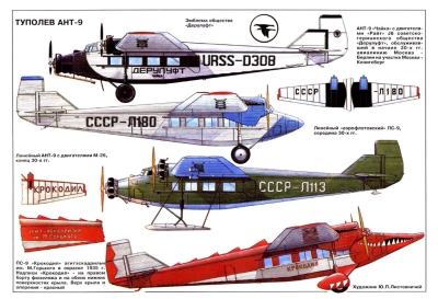 Варианты окраски самолета АНТ-9