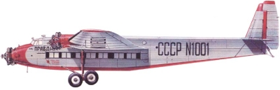 Силуэт самолета АНТ-14