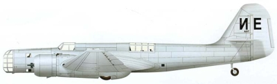 Силуэт дальнего бомбардировщика ДБ-2 (АНТ-37)