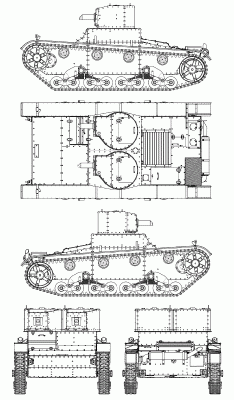 Чертеж танка Vickers Mk E Type A