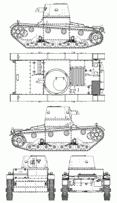 Чертеж танка Vickers Mk E Type B