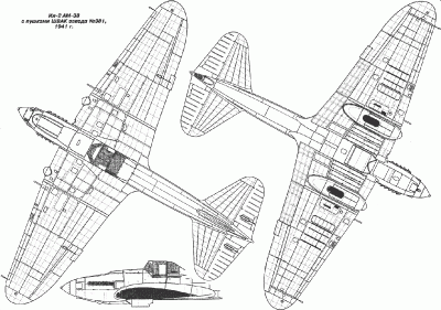 Ил-2 АМ-38 с пушками ШВАК 1941 г.