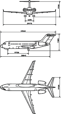 Чертеж самолета Ту-334