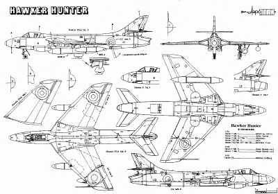Чертеж Hawker Hunter