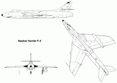 Чертеж Hawker Hunter F4